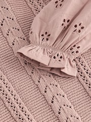 Pink 100% Cotton Collar Jumper (3mths-7yrs) - Image 3 of 4