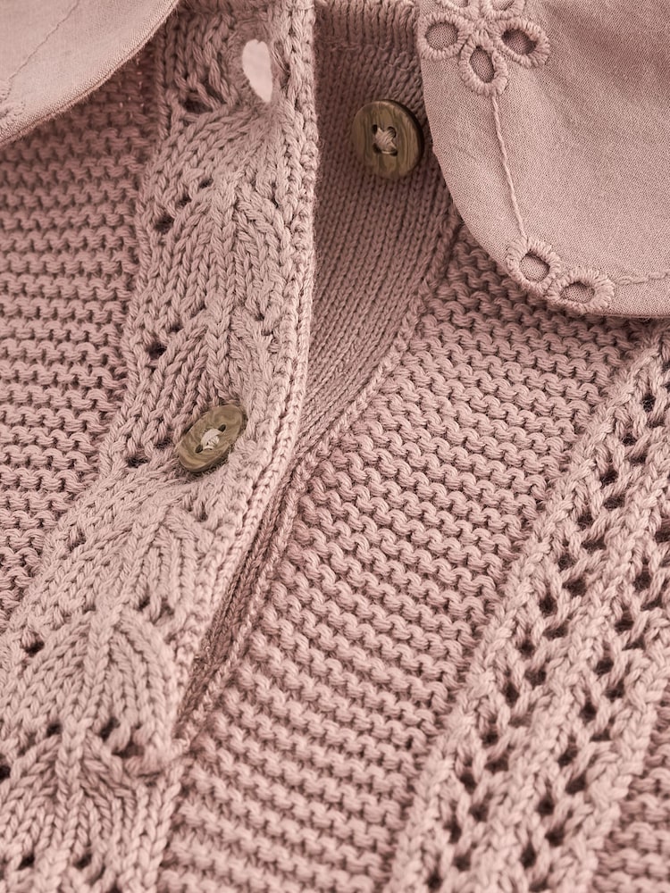 Pink 100% Cotton Collar Jumper (3mths-7yrs) - Image 4 of 4
