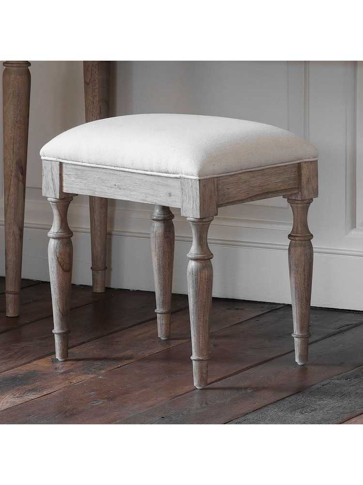 Gallery Home Natural Wood Mustique Dressing Stool - Image 1 of 4
