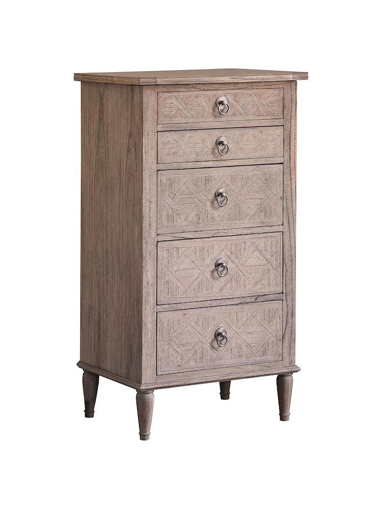 Gallery Home Natural Wood Mustique 5 Drawer Lingerie Chest - Image 5 of 5