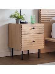 Gallery Home Oak Okayama 2 Drawer Bedside - Image 2 of 4