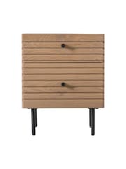 Gallery Home Oak Okayama 2 Drawer Bedside - Image 4 of 4