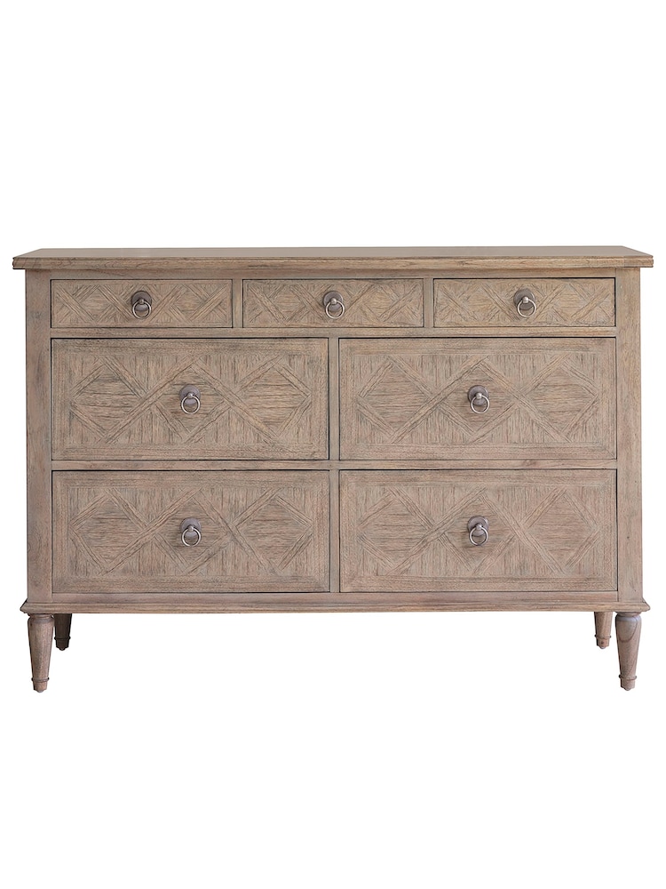 Gallery Home Natural Wood Mustique 7 Drawer Chest - Image 4 of 4