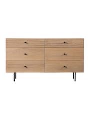 Gallery Home Oak Okayama 6 Drawer Chest - Image 1 of 9