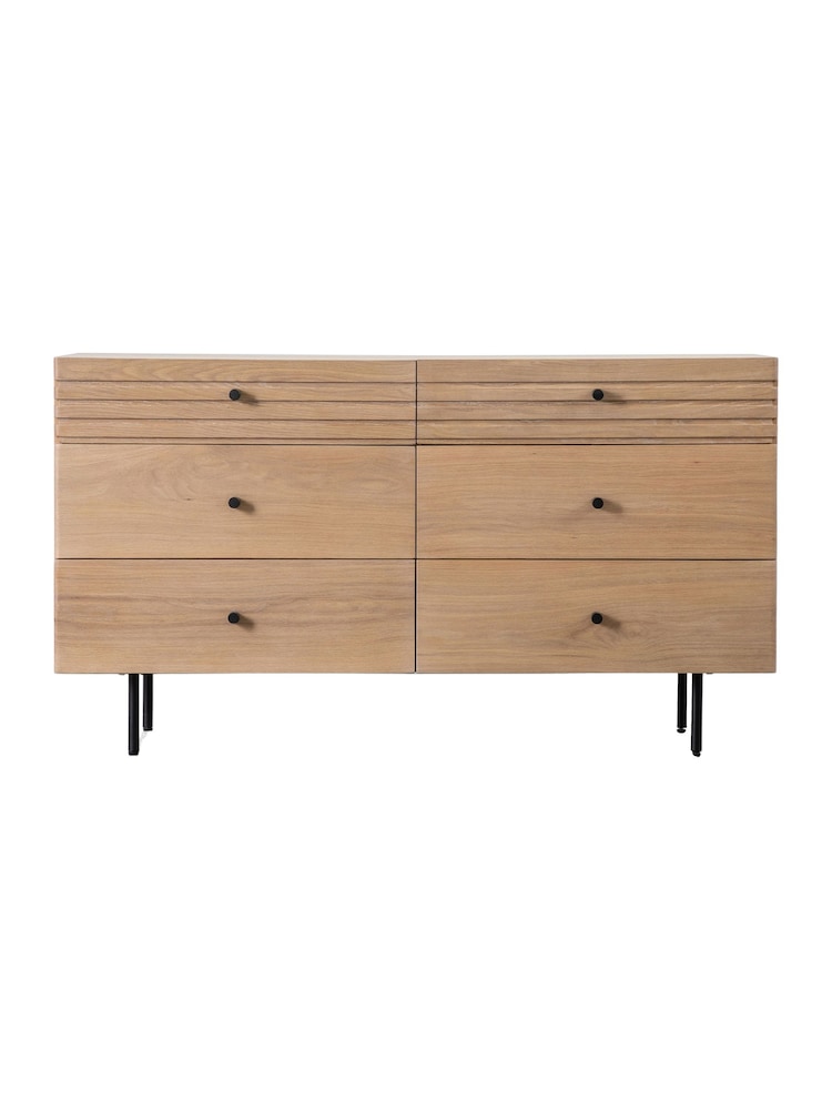 Gallery Home Oak Okayama 6 Drawer Chest - Image 1 of 9