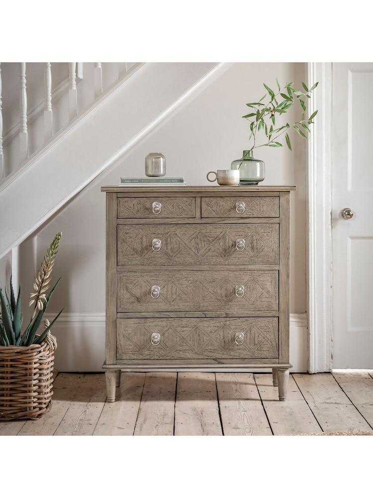 Gallery Home Natural Wood Mustique 5 Drawer Chest - Image 1 of 4