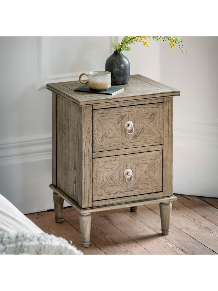 Gallery Home Natural Wood Mustique 2 Drawer Bedside Table - Image 2 of 6