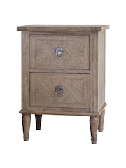 Gallery Home Natural Wood Mustique 2 Drawer Bedside Table - Image 6 of 6