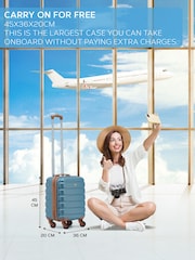 Maleta Rígida de Equipaje de Mano de Cabina bajo el Asiento EasyJet de 4 Ruedas ABS Azul de Flight Knight - Imagen 2 de 7