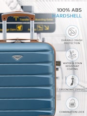 Maleta Rígida de Equipaje de Mano de Cabina bajo el Asiento EasyJet de 4 Ruedas ABS Azul de Flight Knight - Imagen 4 de 7
