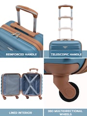 Maleta Rígida de Equipaje de Mano de Cabina bajo el Asiento EasyJet de 4 Ruedas ABS Azul de Flight Knight - Imagen 5 de 7