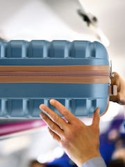 Maleta Rígida de Equipaje de Mano de Cabina bajo el Asiento EasyJet de 4 Ruedas ABS Azul de Flight Knight - Imagen 7 de 7