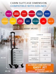 Flight Knight Silver EasyJet Underseat 4 Wheel ABS Hard Case Cabin Carry On Hand Luggage - Image 3 of 7