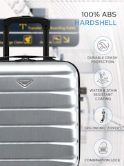 Flight Knight Silver EasyJet Underseat 4 Wheel ABS Hard Case Cabin Carry On Hand Luggage - Image 4 of 7
