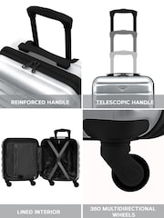 Flight Knight Silver EasyJet Underseat 4 Wheel ABS Hard Case Cabin Carry On Hand Luggage - Image 5 of 7