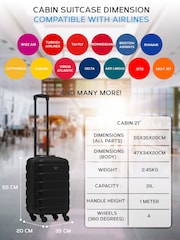 Flight Knight Easyjet Size Hard Shell ABS Cabin Carry On Case Black Luggage - Image 3 of 7