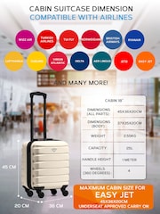 Flight Knight Cream EasyJet Underseat 4 Wheel ABS Hard Case Cabin Carry On Hand Luggage - Image 3 of 7
