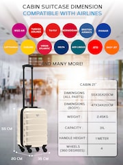 Flight Knight Easyjet Size Cream Hard Shell ABS Cabin Carry On Case Luggage - Image 3 of 7