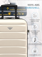 Flight Knight Easyjet Size Cream Hard Shell ABS Cabin Carry On Case Luggage - Image 4 of 7