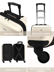 Flight Knight Easyjet Size Cream Hard Shell ABS Cabin Carry On Case Luggage - Image 5 of 7