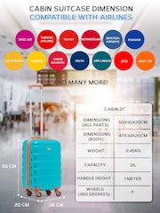 Flight Knight Easyjet Size Hard Shell ABS Cabin Carry On Case Blue Luggage - Image 3 of 7