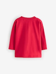 Red Bluey Long Sleeve Christmas 100% Cotton T-Shirt (6mths-8yrs) - Image 2 of 4