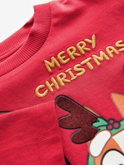 Red Bluey Long Sleeve Christmas 100% Cotton T-Shirt (6mths-8yrs) - Image 4 of 4
