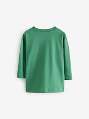 Green 100% Cotton Long Sleeve Marvel Christmas T-Shirt (3mths-8yrs) - Image 2 of 4