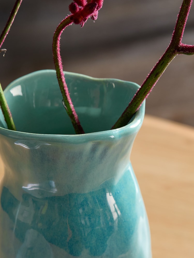 Blue Organic Shaped Vase - Image 2 of 4