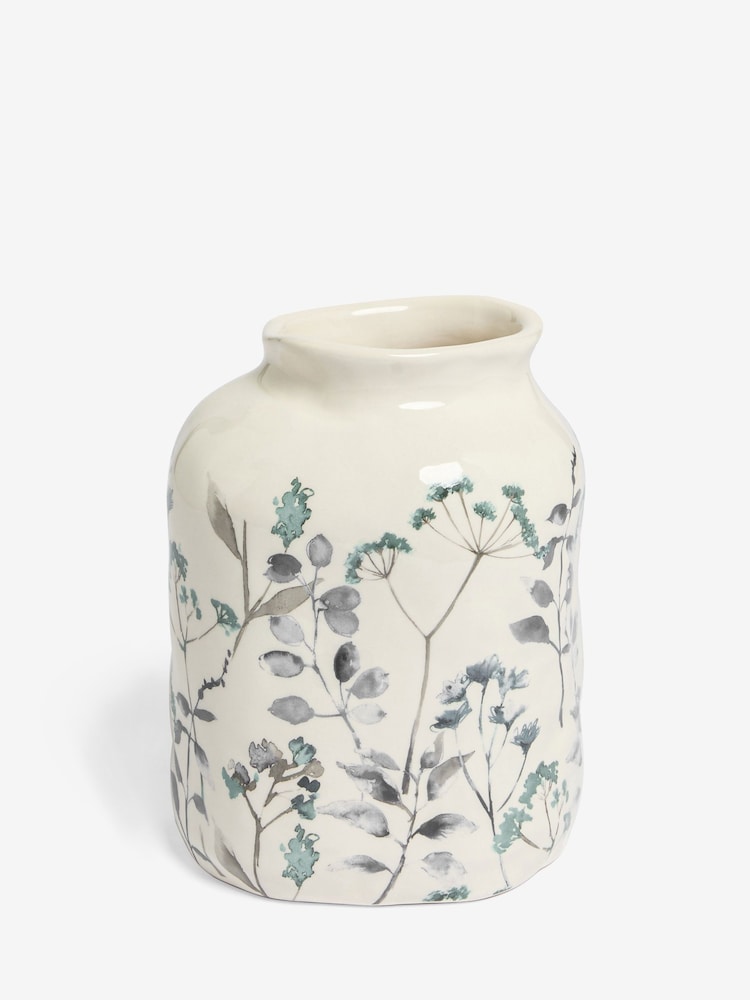 White/Blue Isla Floral Vase - Image 3 of 4