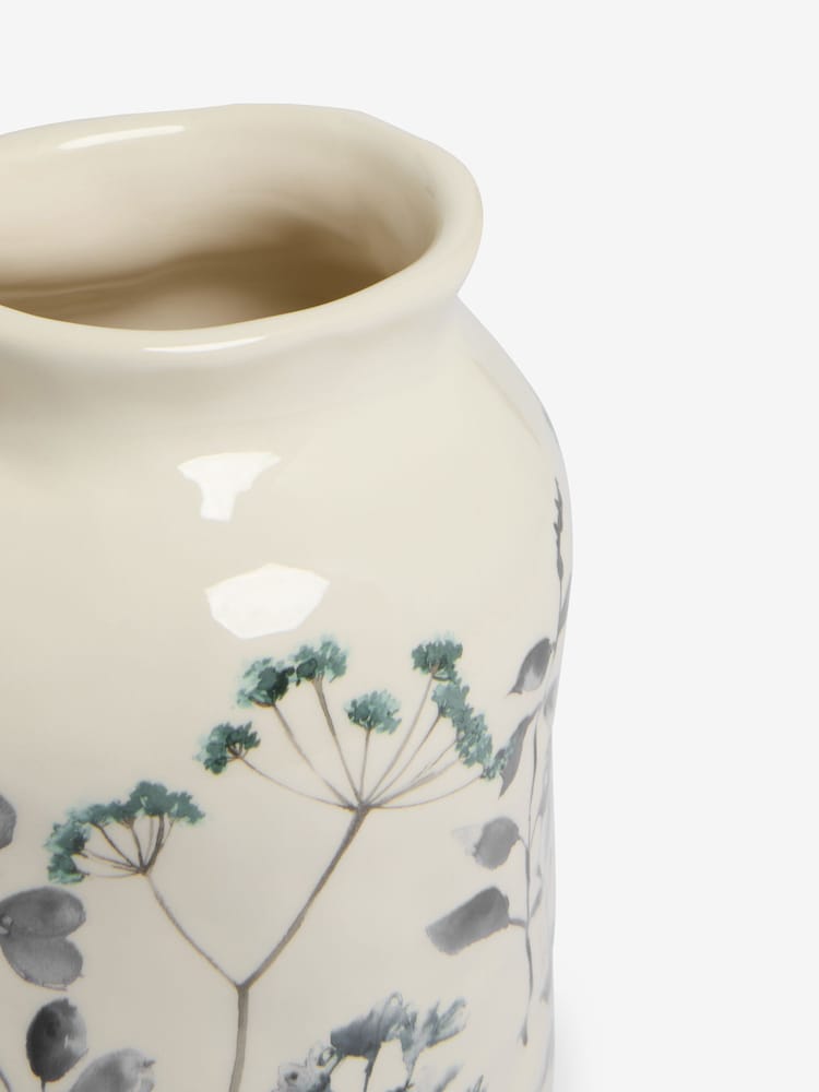 White/Blue Isla Floral Vase - Image 4 of 4