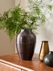 Bronze Metal Etched Vase - Image 1 of 4