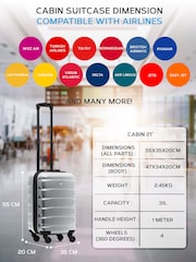 Flight Knight Easyjet Size Silver Hard Shell ABS Cabin Carry On Case Luggage - Image 3 of 7