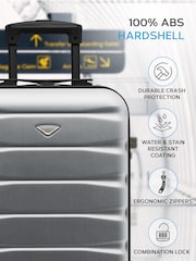 Flight Knight Easyjet Size Silver Hard Shell ABS Cabin Carry On Case Luggage - Image 4 of 7