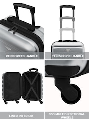 Flight Knight Easyjet Size Silver Hard Shell ABS Cabin Carry On Case Luggage - Image 5 of 7
