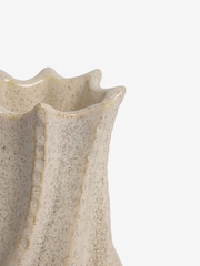 Natural Extra Large Pleated Ceramic Medium Floor Vase - Image 4 of 4