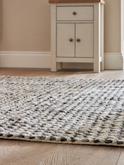 Charcoal Grey Knit Effect Rug - Image 2 of 6
