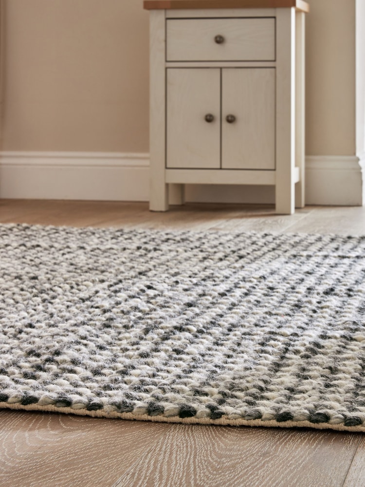 Charcoal Grey Knit Effect Rug - Image 2 of 6 Charcoal Grey Knit Effect Rug - Image 2 of 6