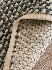 Charcoal Grey Knit Effect Rug - Image 5 of 6