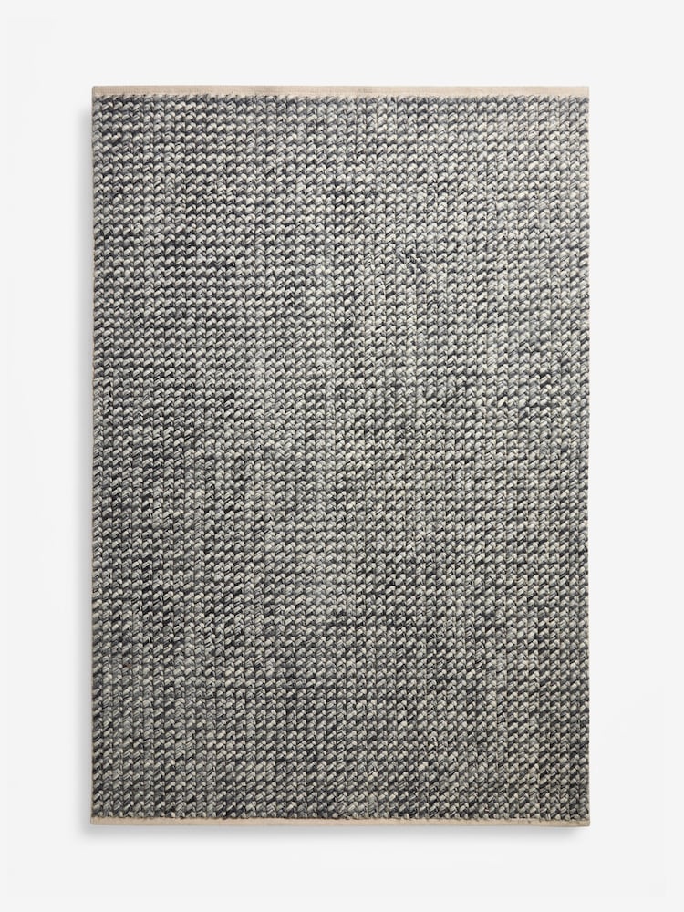 Charcoal Grey Knit Effect Rug - Image 6 of 6