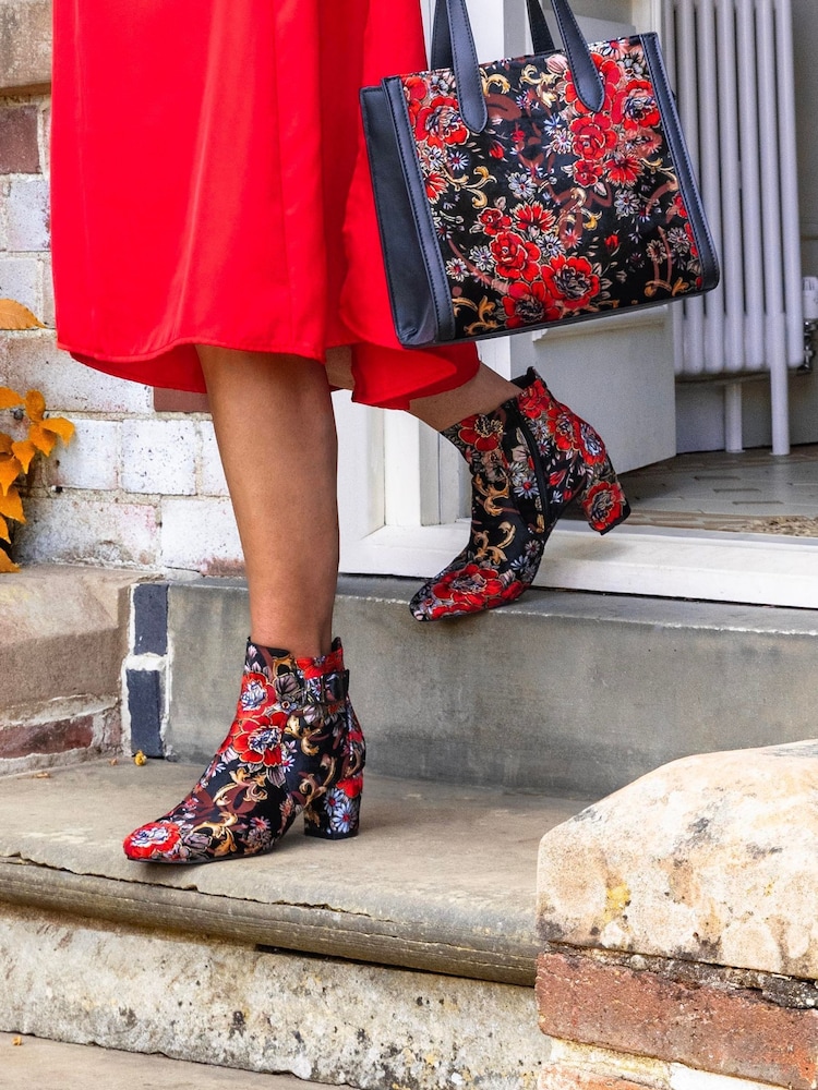 Pavers Red Pavers Red Floral Tote Bag - Image 3 of 3
