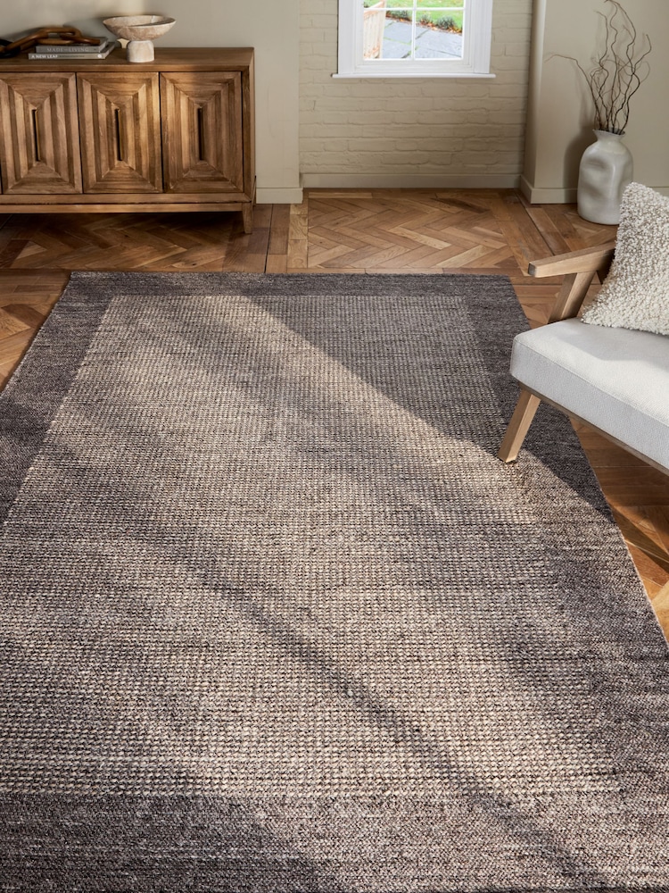 Grey Elea Border Rug - Image 1 of 5