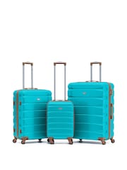 Flight Knight Blue Hard Case Large Check-In Suitcases And Cabin Case Set Of 3 - Image 1 of 7