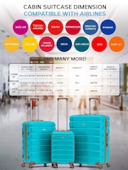 Flight Knight Blue Hard Case Large Check-In Suitcases And Cabin Case Set Of 3 - Image 3 of 7