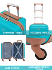 Flight Knight Blue Hard Case Large Check-In Suitcases And Cabin Case Set Of 3 - Image 5 of 7