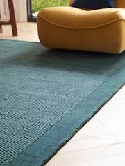 Teal Blue Border Rug - Image 3 of 7
