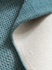 Teal Blue Border Rug - Image 6 of 7