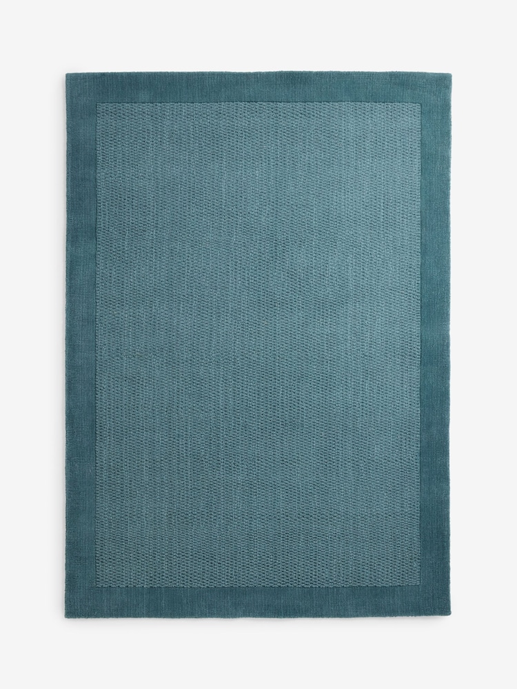 Teal Blue Border Rug - Image 7 of 7