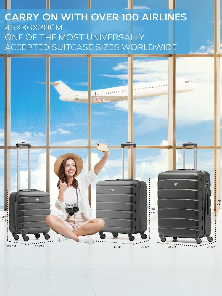 Flight Knight Gold Large Check in Case EasyJet Carry On Suitcases Set Of Two (Underseat & Overhead Bag Sizes) - Image 2 of 7