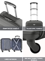 Flight Knight Gold Large Check in Case EasyJet Carry On Suitcases Set Of Two (Underseat & Overhead Bag Sizes) - Image 5 of 7